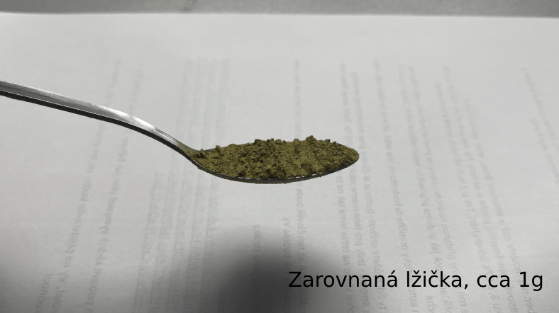 Dávkování kratomu podle zarovnané lžíce